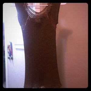 Sparkly brown dressy shirt